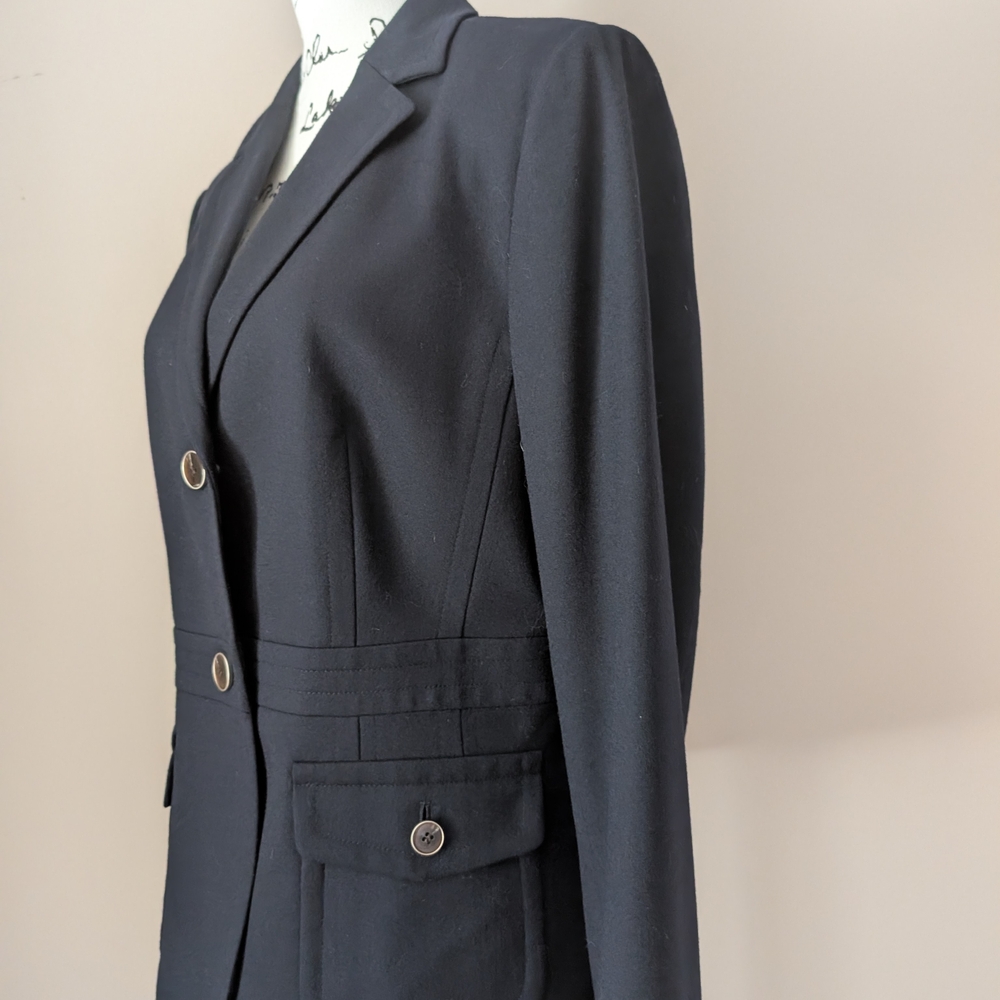 Talbots Navy Wool Blazer With Button Accents - image 3